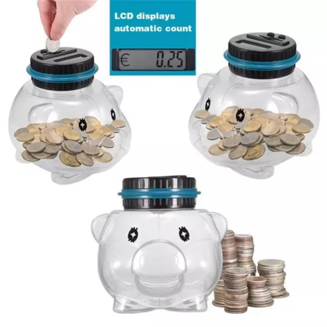 Digital Coin Counting Money Jar LCD Display AU Coin Piggy Bank Box Kids Gifts