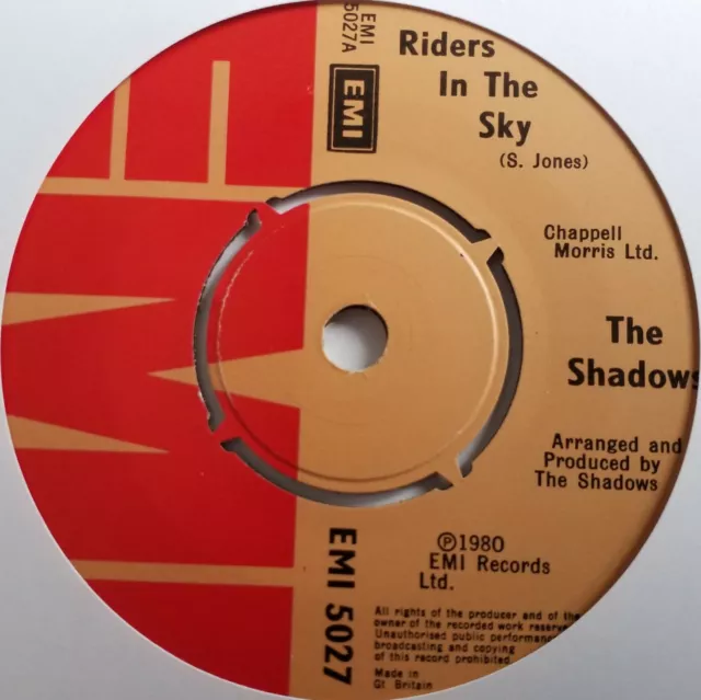 The Shadows - Riders In The Sky - 7" Vinyl Single