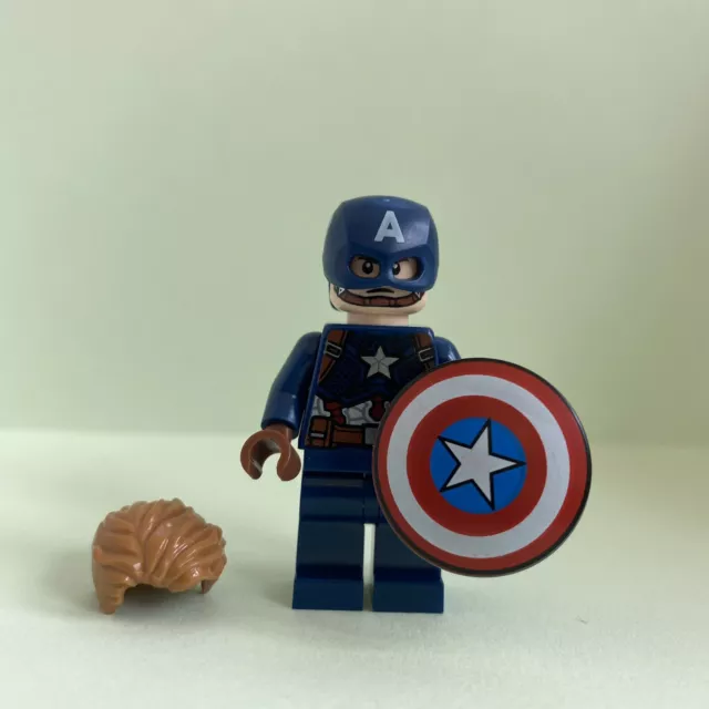 LEGO Superheroes - Captain America minifig with Shield and Hair