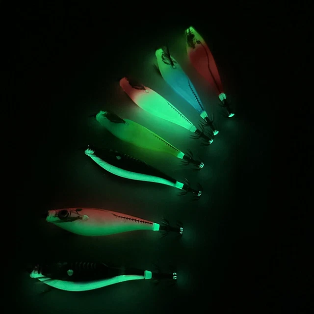 CUTTLEFISH HARD BAIT Fluorescent Fishing Lure BuiltIn Bead Night