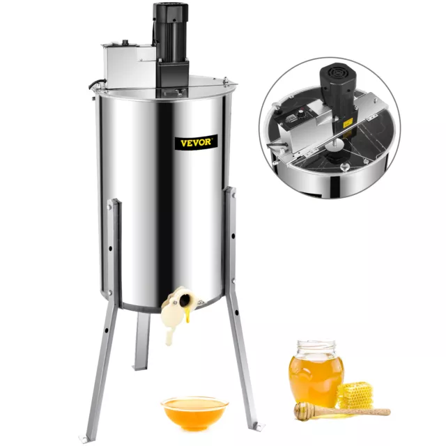 VEVOR Extracteur de Miel Électrique 3 Cadres en Inox Apiculture Centrifugeuse