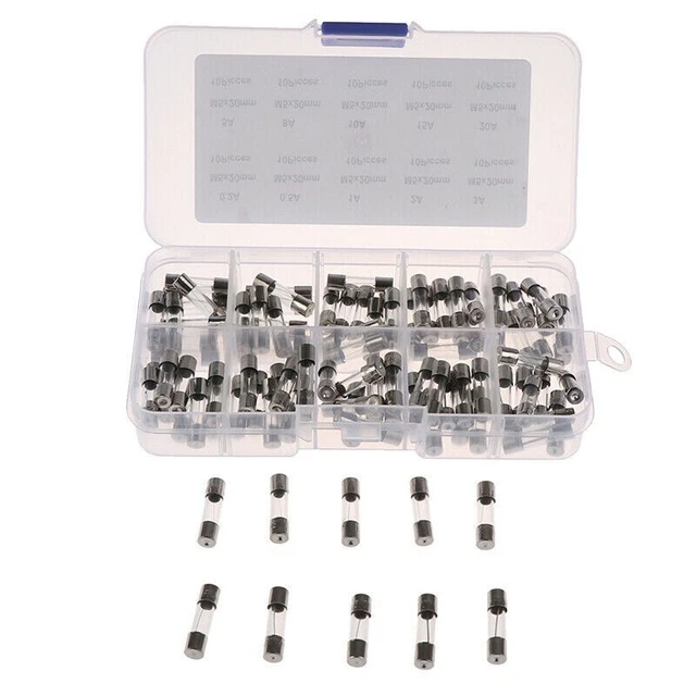 Vetro Tubo Fusibili Rapida Incandescenza 100 Pezzi 5x20mm Automobili Auto