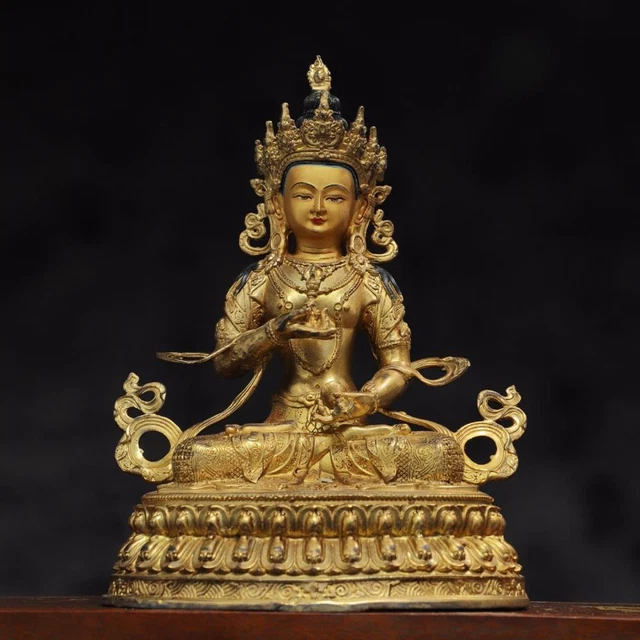 30CM Old Chinese Bronze Statue Buddha Q394