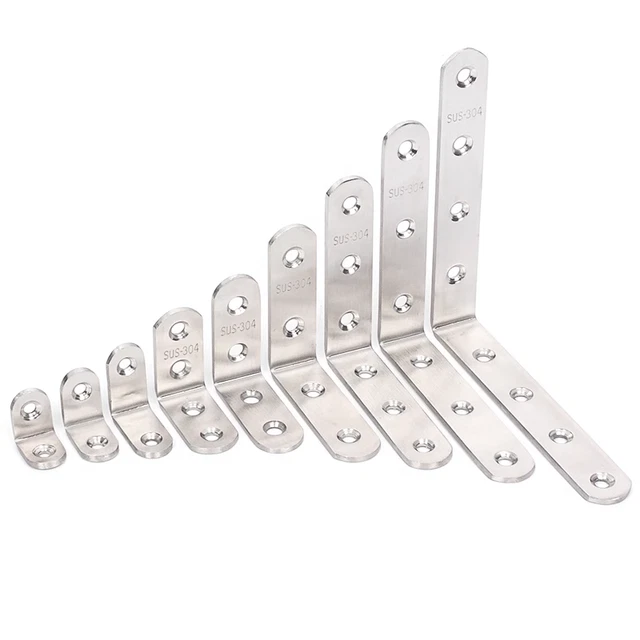 Corner Braces Brackets Right Angle L shape 201/304 Stainless Steel Brace Bracket