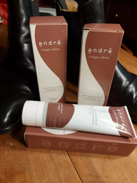 Lot 3 tubes Cirage Crème Noir Famaco André