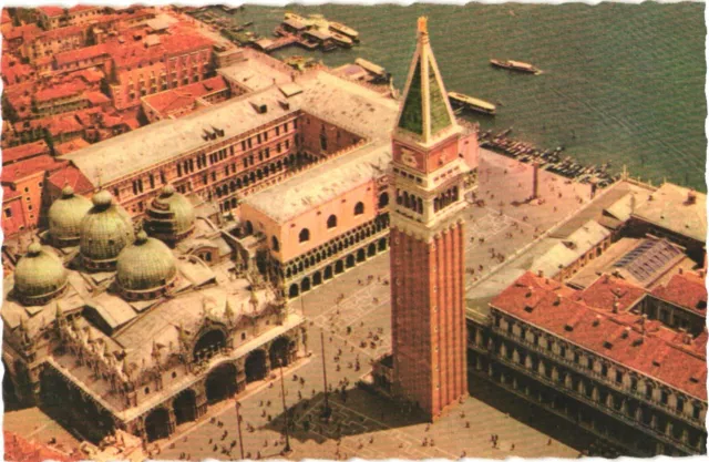 Venice Italy St. Mark's Square Piazza San Marco View From The Air Postcard