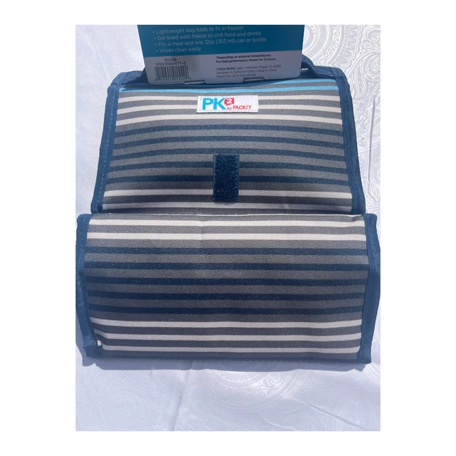PK2 BY PACK IT Freezable  FOLD & FREEZE  LUNCH BAG  Blue And Gray