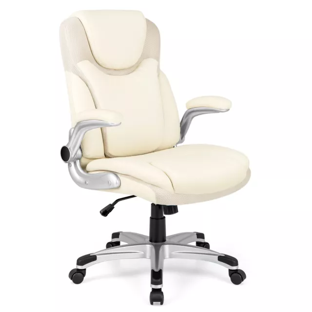 Executive Office Chair PU Leather Computer Desk Ergonomic Chair W/Rock Function