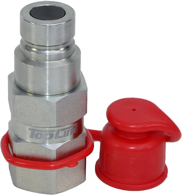 TL23-M 1/2" NPT Thread Flat Face Quick Connect Hydraulic Male Coupler Silver