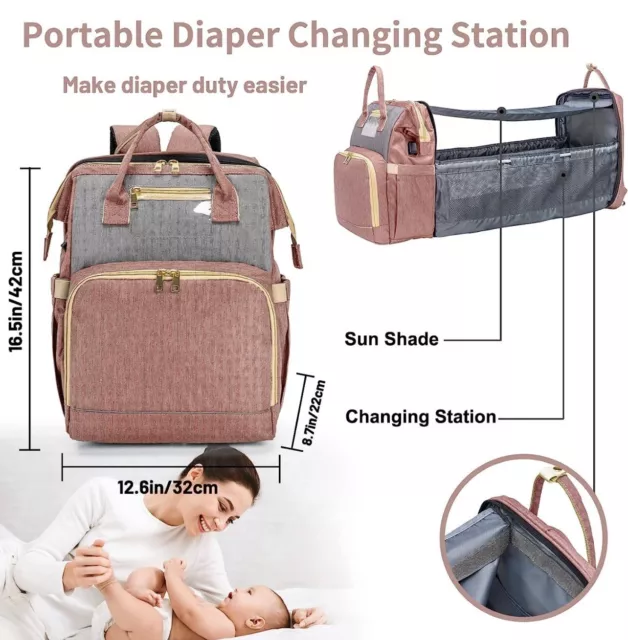 KABAQOO Diaper Bag Backpack Multifunction Waterproof Large Travel Baby Changing