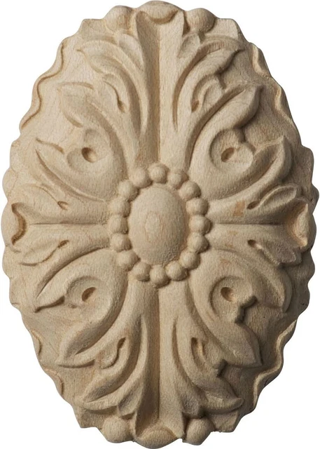 Ekena Millwork ROS02X04ASRW-CASE-4 Ashford Oval Rosette, 1 7/8"W x 2 3/4"H x 4