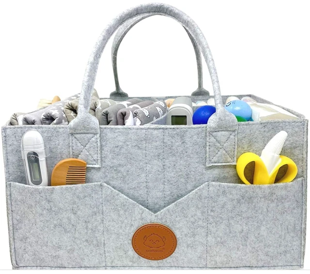 Baby Diaper Caddy Organizer Portable-Felt Basket for Changing Table, Unisex Bag