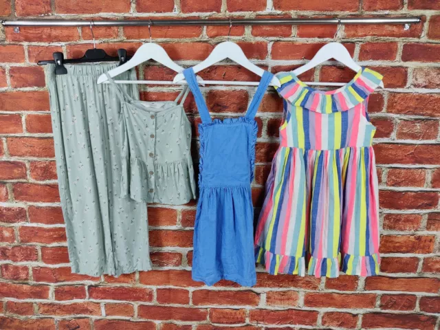 Girls Bundle Age 6-7 Years M&S Next H&M Pinafore Dress Summer Trouser Set 122Cm