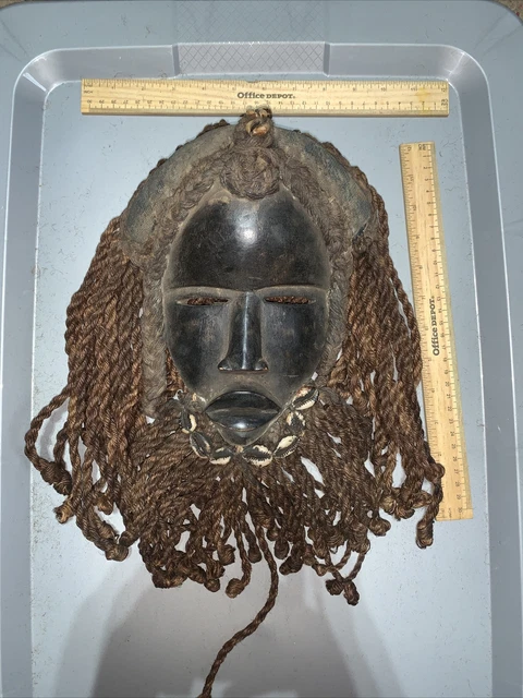 Dan Mask with Cowries and Rope Beard African mask great size OFFERS #20
