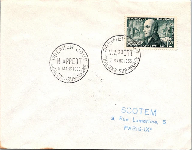 France FDC 1955 - N.Appert - Chalons-Sur-Marne - F29441