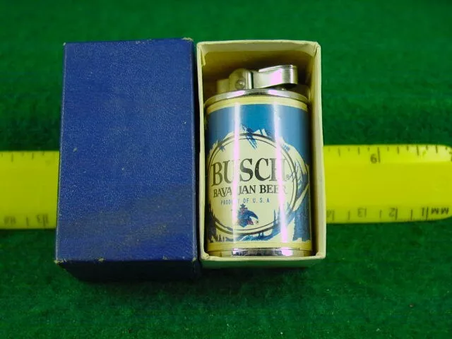 Vintage Busch Beer Cigarette Lighter with Original Box - Made in Japan