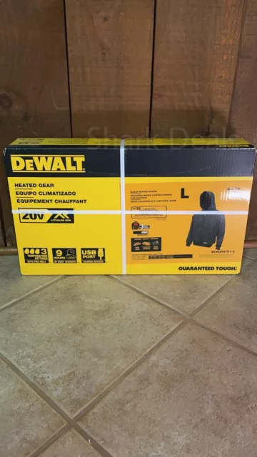 DEWALT 12V/20V MAX Li-Ion HEATED HOODIE  20V DCHJ067C1-L BRAND NEW IN BOX BLACK