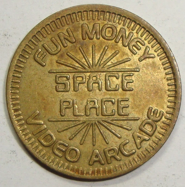 SPACE PLACE FUN Money Video Arcade Gaming Token No Cash Value Nice Coin ...