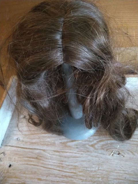 Superbe perruque en cheveux naturels pour poupée ancienne Jumeau Simon & Halbig