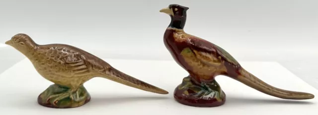 Vintage Keramik Ring Hals Fasan Keramik Vogel Figuren Paar männlich weiblich 2
