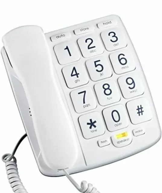 Emerson EM300WH: Big Button Corded Phone Designed For Seniors Elderly - White