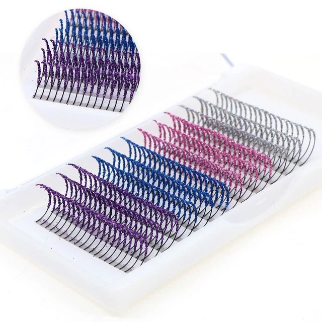 Individual Cluster Eyelashes Glitter Colored Eyelashes Fake Color Lashes