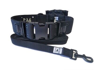 M1-K9 Big Military Dog Collar, Adjustable 16"-26" Inches, Tactical Black