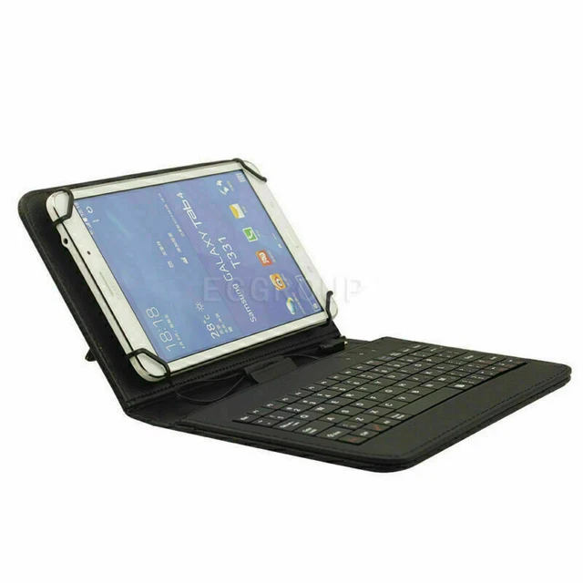 For 7"-8"Android Universal Tablet Leather Case Slim Cover Stand w/USB Keyboard