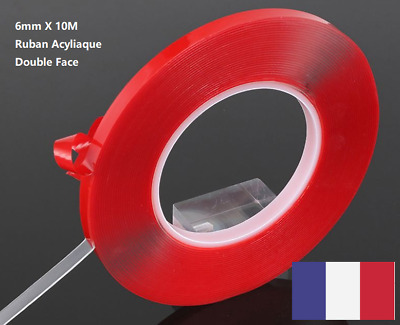 3M Rouleau Ruban Adhésif Double Face Acrylique Transparent 3m x 2mm à 13mm Solide 