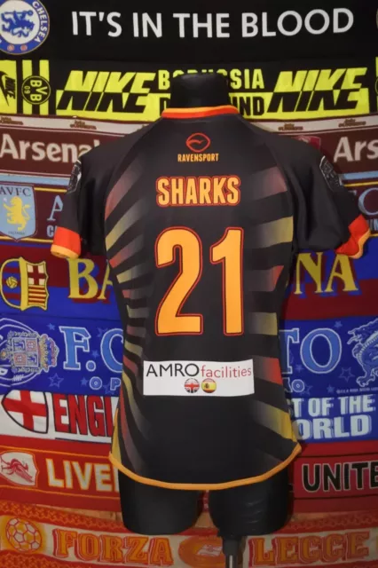 4/5 Shaw Cross Sharks ARLFC adults S #21 player issue rugby league shirt jersey