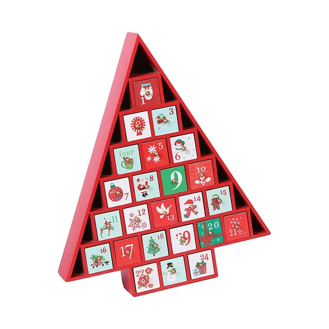 Boîte de calendrier en bois Organisateur de bonbons remplissable pour la