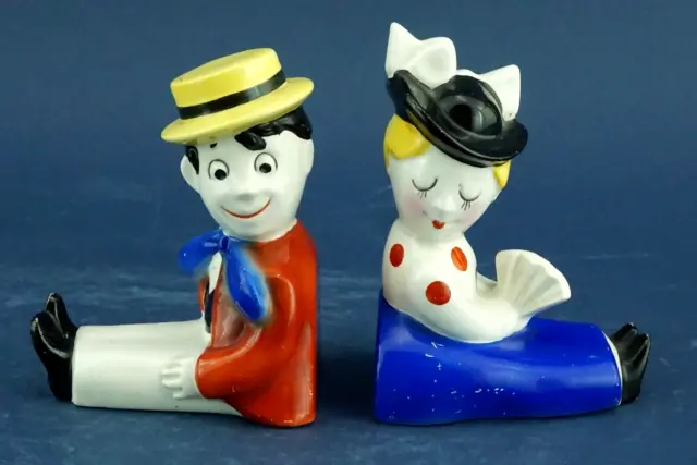 KURT GOEBEL SCULPTURE ceramic Couple Children Art Deco Bookends OESLAU GERMANY
