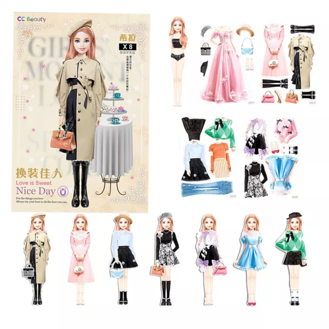 Magnetic Dress up Dolls Pretend and Play Travel Playset Toy Portable