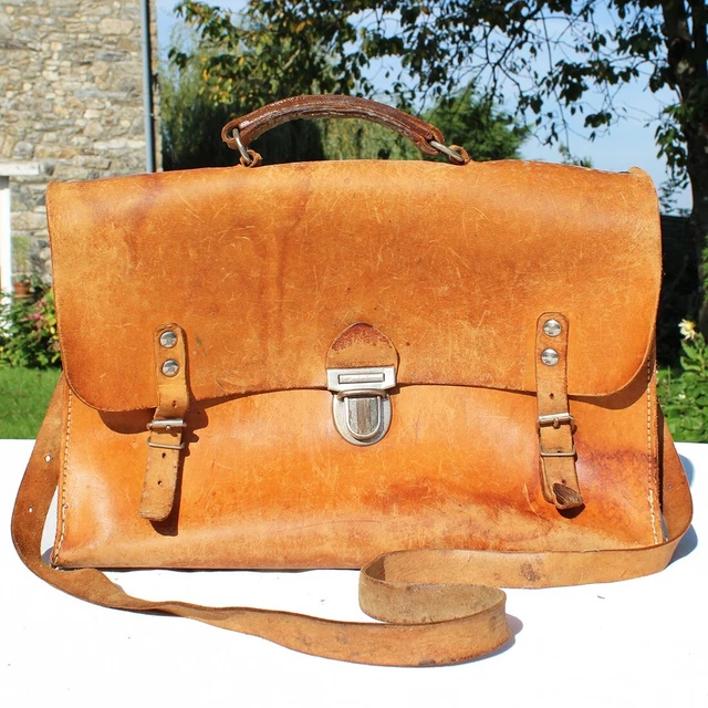 Ancienne Sacoche à Furet En Cuir Avec Fermoir Laiton - Vintage, Fait Main?