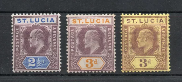 Saint Lucia - SG# 68, 70, 71 MH / wmk multi crown CA -  Lot 0221589