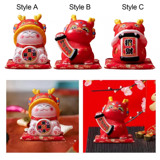 CHINESE NEW YEAR 2024 Dragon Figurine Ceramic Piggy Bank Exquisite