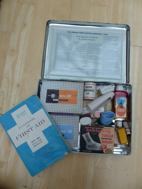 Vintage First Aid Kit Outfit Tin With Contents Original Display Prop