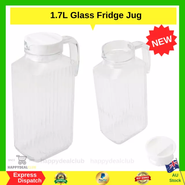 1.7L Pitcher Jug Water &Jug Juice Drinks Serving Water Fridge Container Clear A