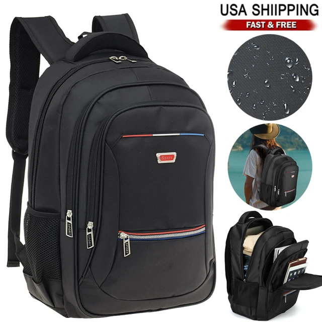 Men Women 15.6" Laptop Backpack Waterproof Rucksack Outdoor Travel School Bag US