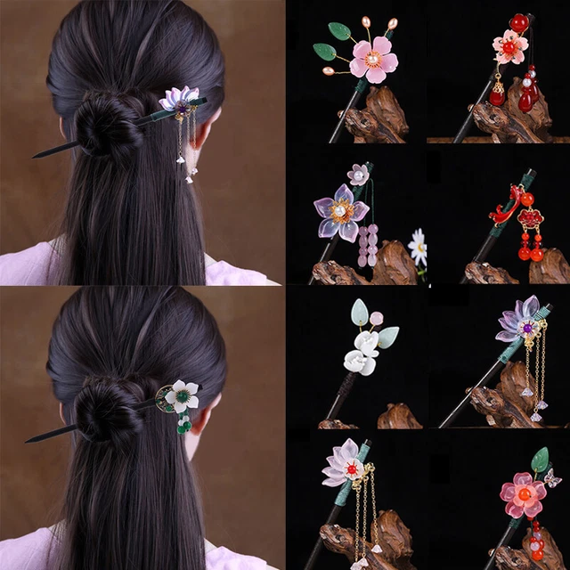 2 Stück U-förmige Haarnadeln Aus Holz - Chinesischer Retro-Stil Für Dutt & Hochsteckfrisuren