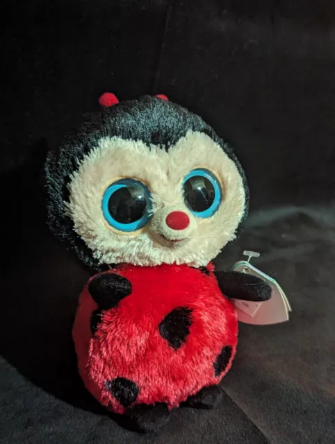 TY Beanie Boos 2012 BUGSY  Ladybug 6 Inch" Blue Eyes  14 Full And Partial Dots