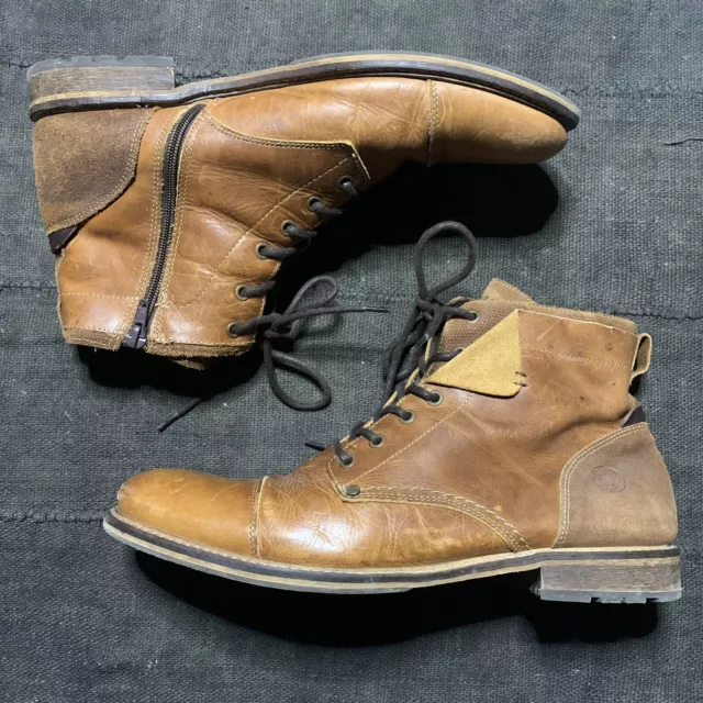 BULLBOXER KELDEN ANKLE Boots Shoes Mens Size 9 US 42 EU Brown Leather Lace Up 79.95 PicClick