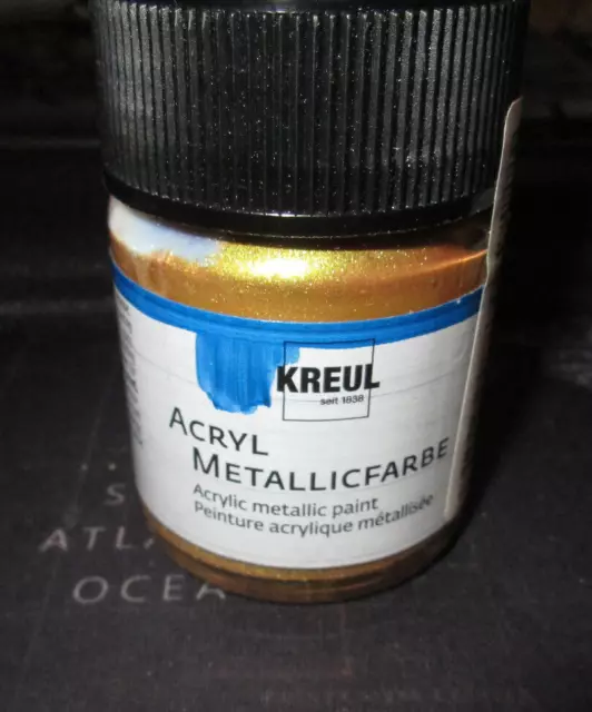 Kreul Acryl Metallicfarbe gold 50 ml Verzierfarbe  (L98,00€)   (19)