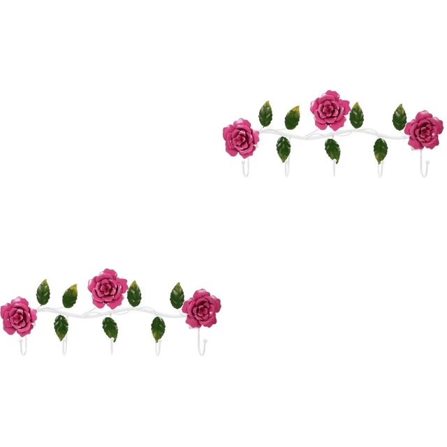 2 un. llaves montadas en pared ganchos estante con forma de flor ganchos colgantes hogar baño