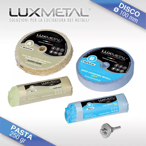 Kit Lucidatura lucidare pulire metalli alluminio acciaio inox ferro ottone rame