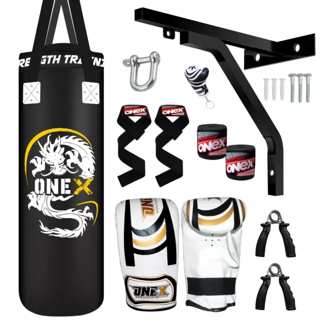 Punch Bag Junior 3ft Filled Heavy kickBoxing Punching Bag MMA Gym Training Set