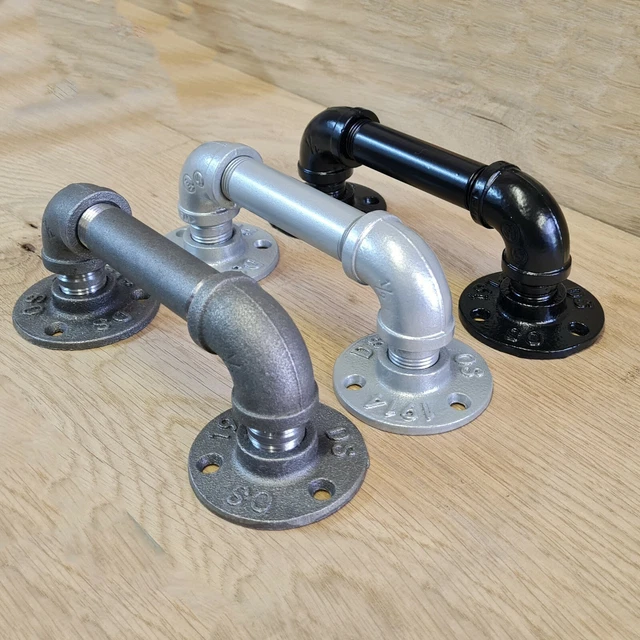 Portasciugamani Stile Industriale - Tubi In Ferro, Montaggio A Parete Per Bagno E Cucina