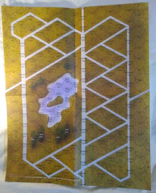 CLASSIC BATTLETECH PAPER Map City Street Grid Park 1 From Map Set Comp