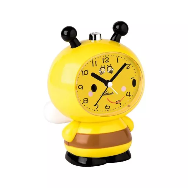 Atlanta Analogique Réveil pour Enfants Quartz Jaune Plastique Abeille Alarme