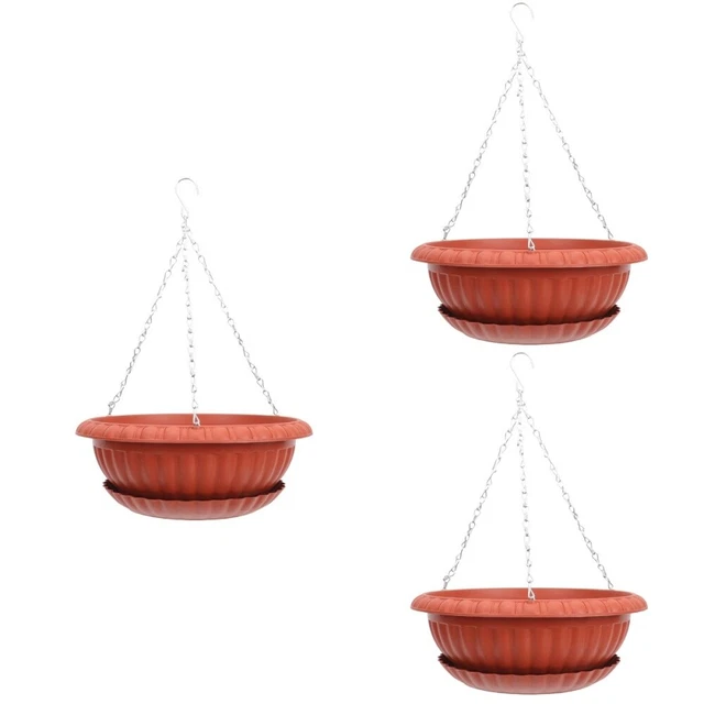 3 ensembles de suspendu au paniers de pots en plastiques suspendu balcon panier